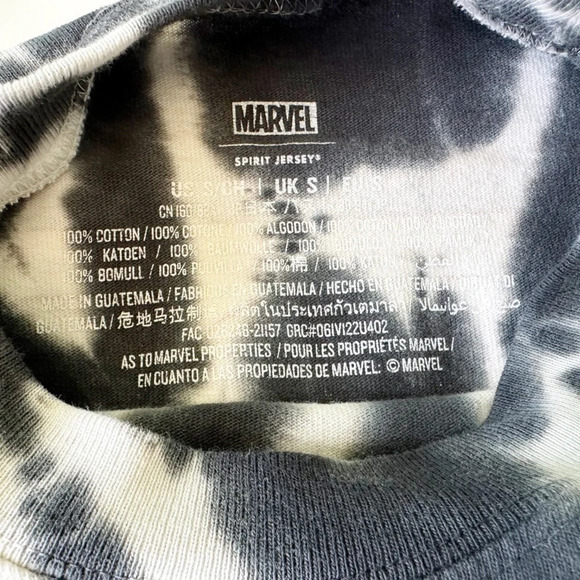 Marvel Tie-Dye Spirit Jersey for Adults Disney Avengers Size Small Black White - Picture 6 of 9